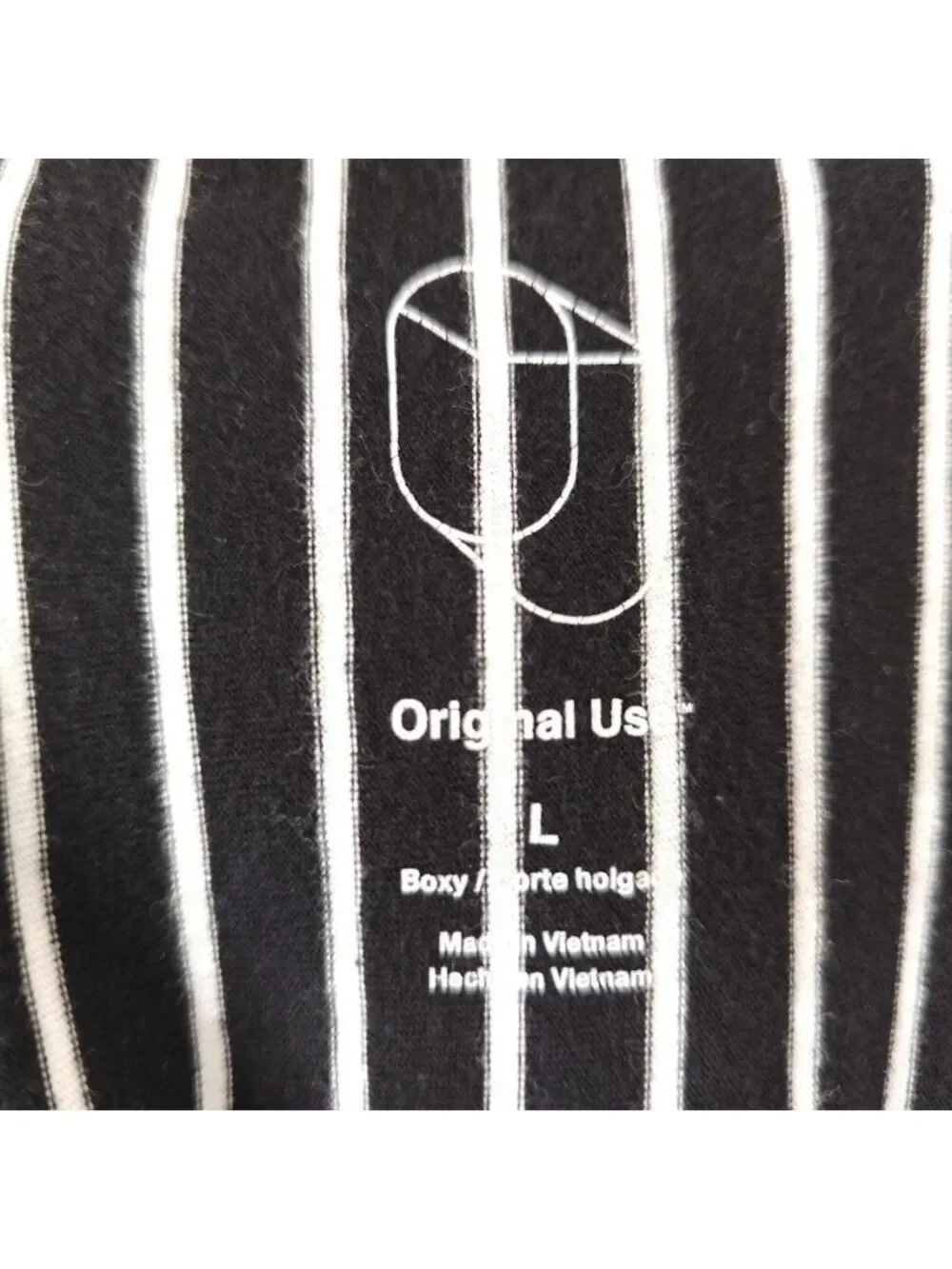 Striped T Shirt Mens Size Large Black White Original Use OVERSIZED Fit